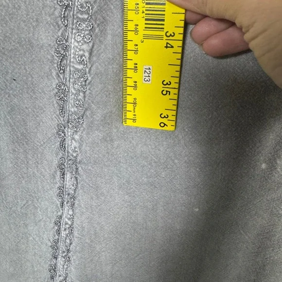 Magic One Size - S Rayon Embroidered Maxi Dress Sleeveless Gray Bohemian‎ Casual - Picture 14 of 14
